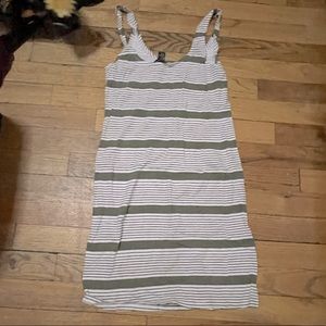 forever 21, size small, green and white stripes, summer dress, cotton